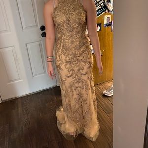 Gold prom dress